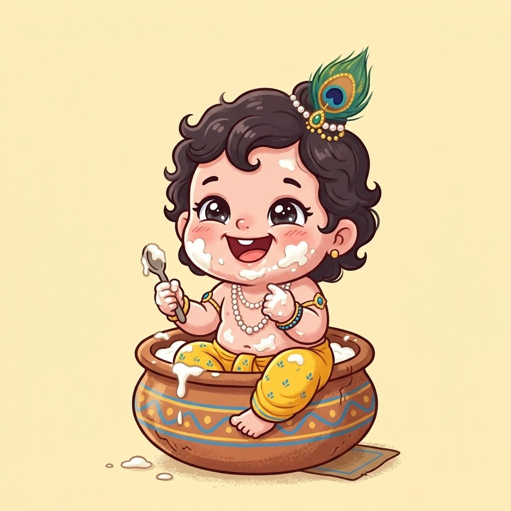Cute Krishna DP for WhatsApp